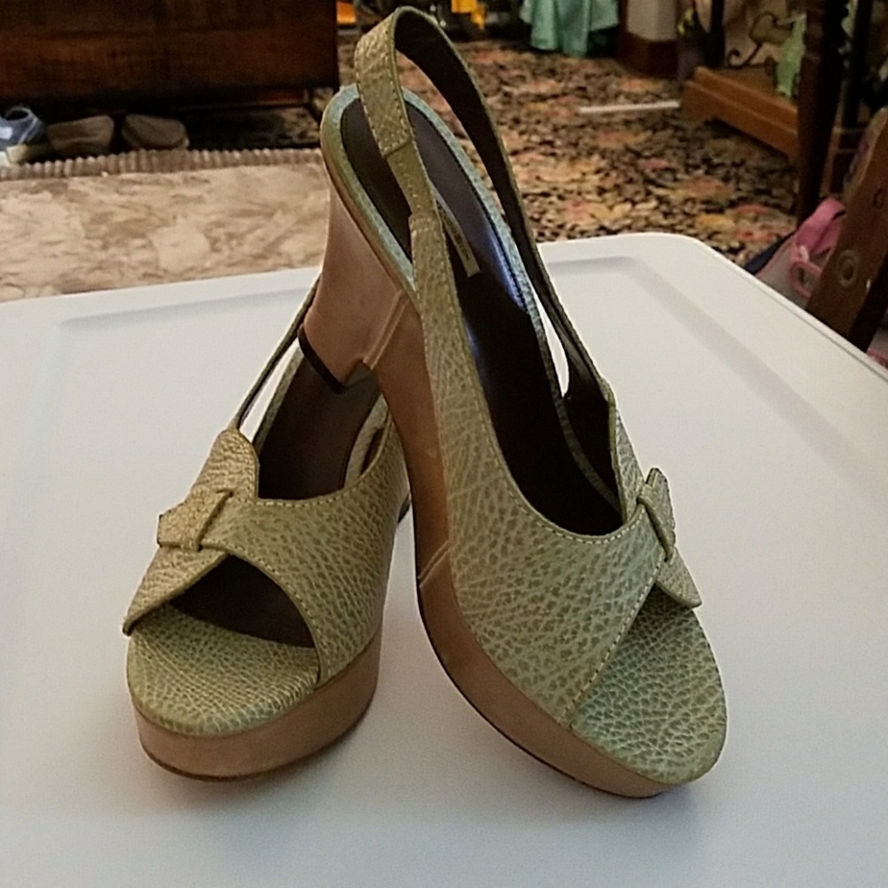 Max studio green sandals with gold studs AS 6.5